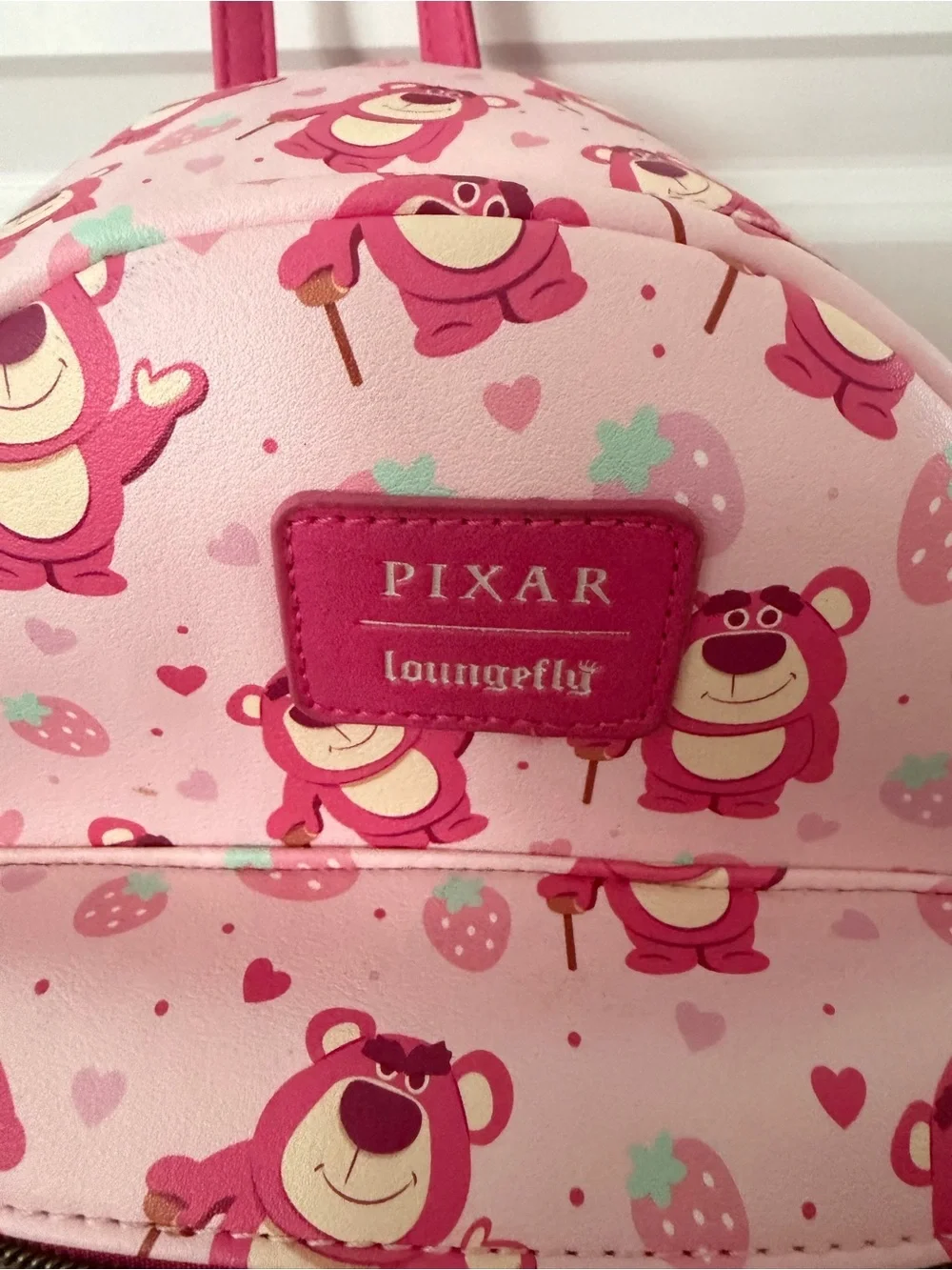 Loungefly Pink Lotso Strawberry Mini Backpack